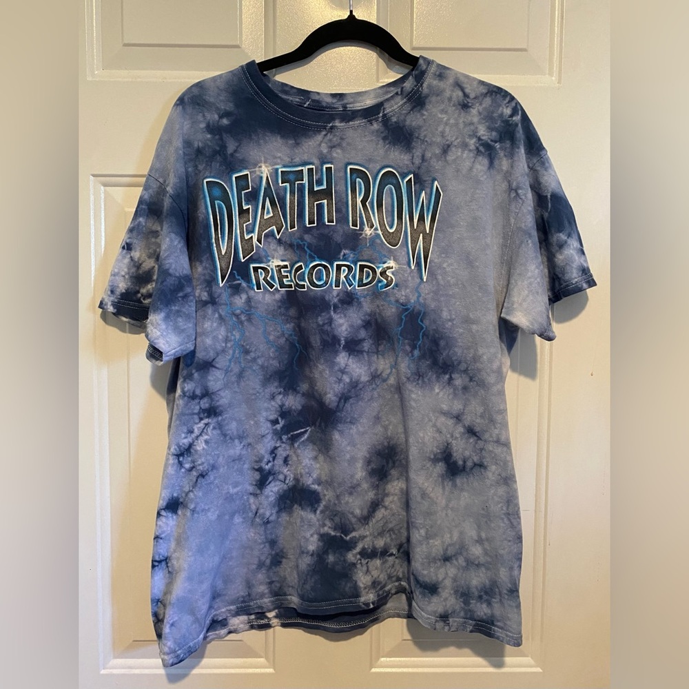 Death Row Records Label Logo Lightning Graphic Black T-Shirt Size Medium